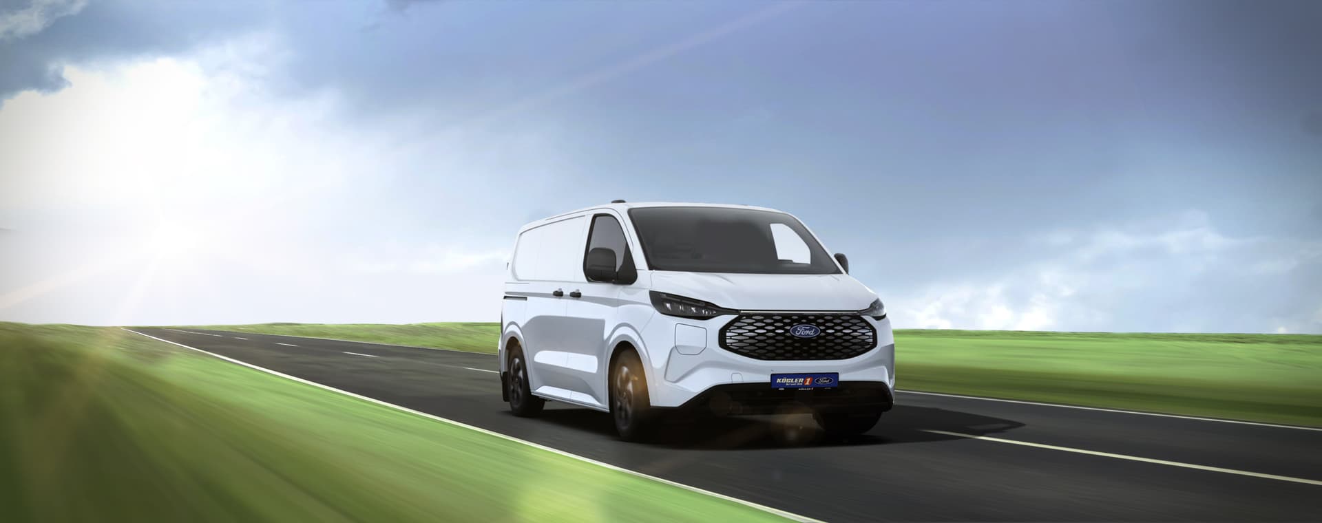 Der Ford E-Transit Custom Kasten